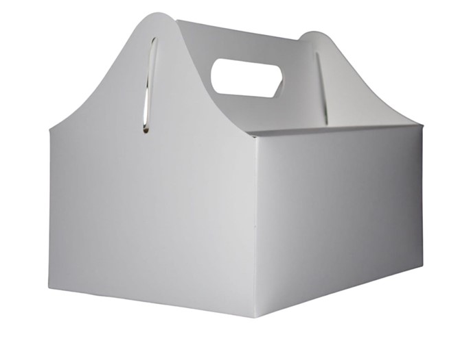 Pudełko na ciasto KOSZYCZEK BIAŁY 190x140xh90mm - 1szt