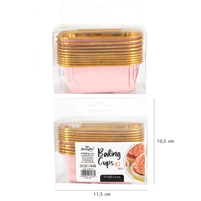 Foremki do pieczenia RÓŻOWO-ZŁOTE 110x65xh45mm /10szt.