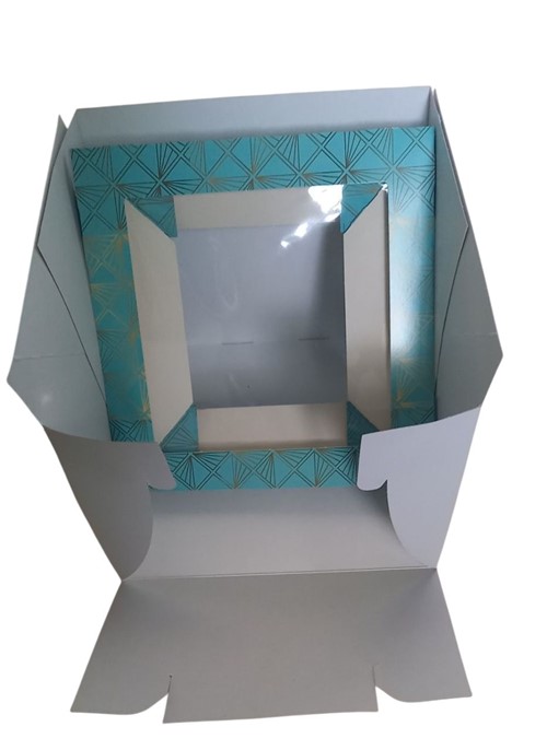 Pudełka WYSOKIE z okienkiem na tort 320x320xh250mm - 10szt