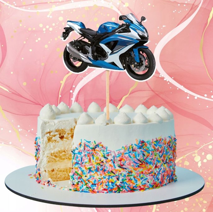 Topper papierowy niebieski MOTOR