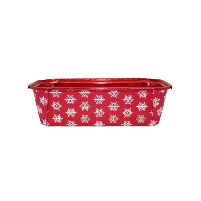 Foremka papierowa do pieczenia Polka mała CZERWONA zimowa 158x55xh52mm