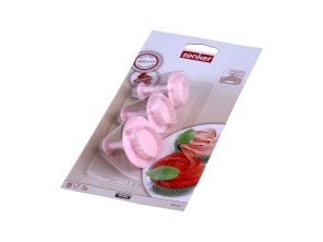 Wykrojniki plastikowe z tłoczkiem LISTKI 3szt.