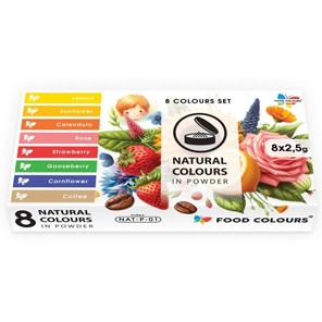 zestaw barwników naturalnych w proszku
