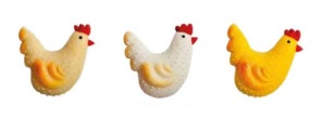 Dekoracje cukrowe kury 4cm 40szt