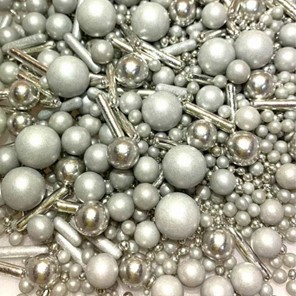 Posypka cukrowa konfetti mix srebrny 100g