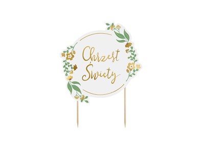 Topper papierowy okrągły CHRZEST ŚWIĘTY