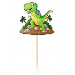 Topper papierowy zielony DINOZAUR