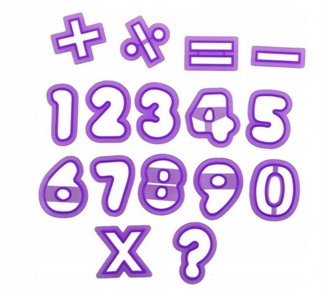 Wykrojniki plastikowe CYFRY cyfry, litery, alfabet