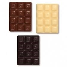 Tabliczki czekoladowe 3 kolory do dekoracji 4x3cm - 180szt.