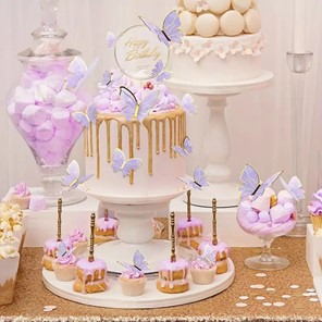 Topper papierowy MOTYLKI FIOLETOWE 10szt.