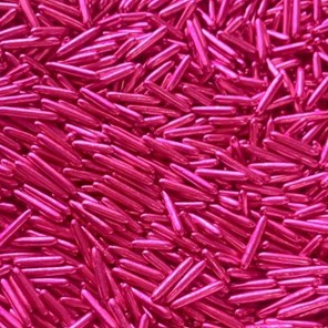 Pałeczki cukrowe różowe metaliczne 100g