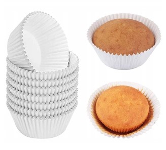 Papilotki okrągłe, białe - 12cm/8,5cm - 1000szt.