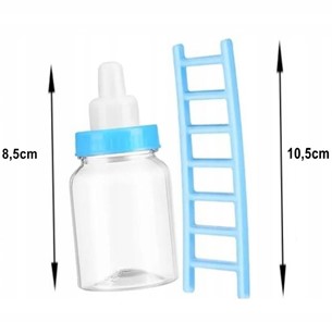 Zestaw ozdób z tworzywa na tort Miś Baby Niebieski