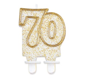 Świeczka urodzinowa Złota cyferka "70"
