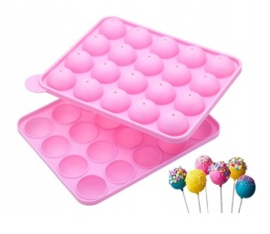 Foremka silikonowa na 20 lizaków - cake popsów + 20szt. patyczków 8,5cm