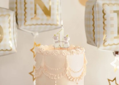 Świeczka cyferka "1" z MYSZKAMI