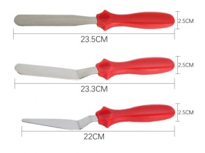 Łopatki metalowe do wygładzania kremu 3szt.