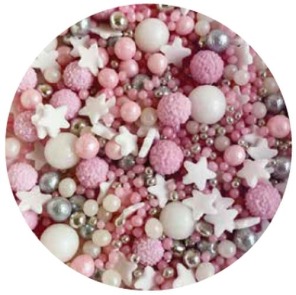 Posypka konfetti mix biało-różowy100g