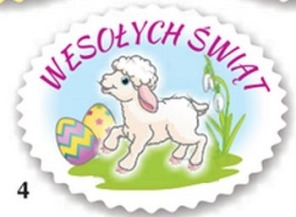Tabliczki wielkanocne BARANEK z napisem 18szt.