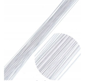 Druciki BIAŁE do tworzenia kwiatków 40cm - 50 sztuk