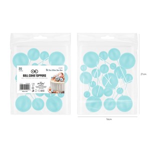 Kuleczki plastikowe na piku BŁĘKITNE  / 20szt.