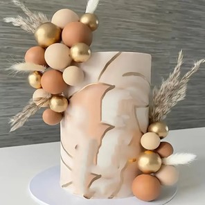 Kuleczki plastikowe na piku BEŻOWE  / 20szt.