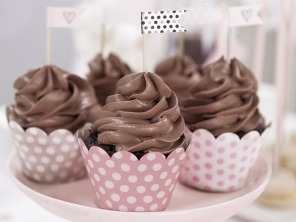 Owijki do muffinek RÓŻOWE W KROPKI 6szt.