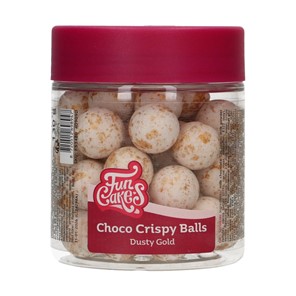 Choco Crispy Balls - Chrupiące kulki czekoladowe Białe nakrapiane złotem / Dusty Gold 1,5cm /130g