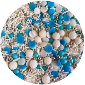 Posypka konfetti mix biało-niebieski 100g