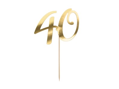 Topper papierowy złota cyfra "40"
