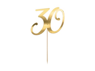 Topper papierowy złota cyfra "30"