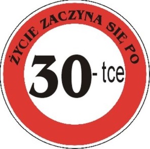 Krążek waflowy "Życie zaczyna się po 30-tce" 20cm