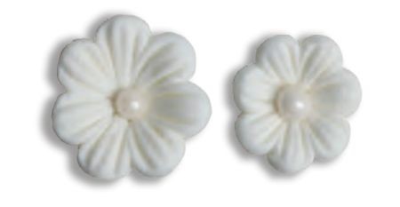 Kwiatki cukrowe białe Jaskry z perełką - 140szt