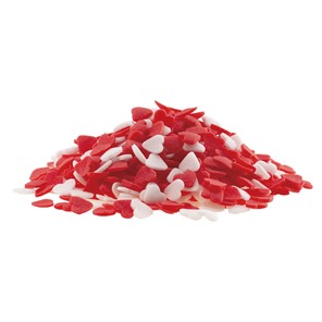 Posypka konfetti biało-czerwone serduszka 100g