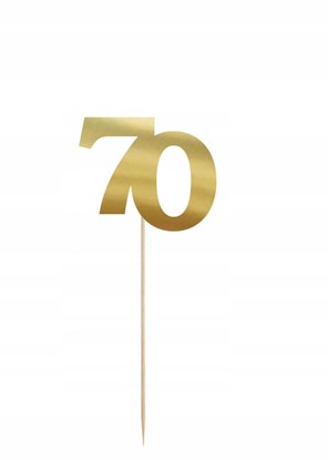 Topper papierowy złota cyfra "70"