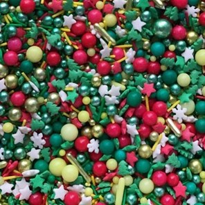 Posypka cukrowa konfetti mix czerwono-zielony świąteczny 100g
