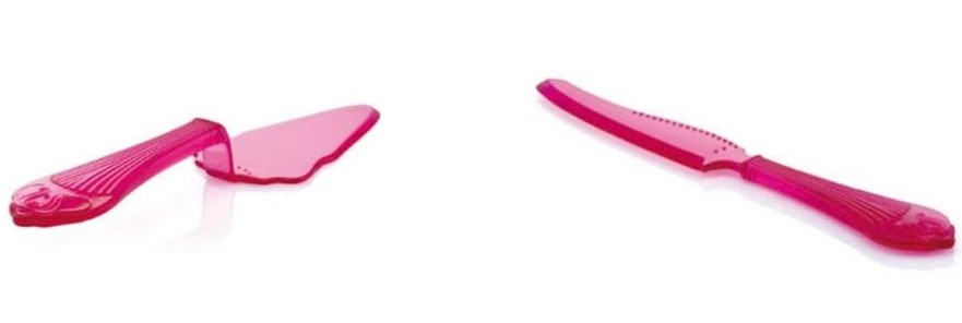 Łopatka i nóż do ciasta FUKSJA plastik