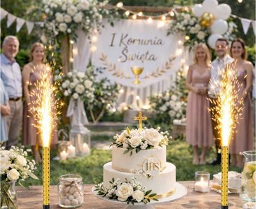 Fontanny tortowe złote 25cm - 12szt