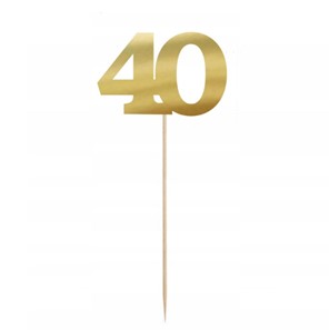 Topper papierowy złota cyfra "40"