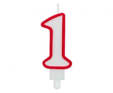 Świeczka cyferka 1 - czerwona