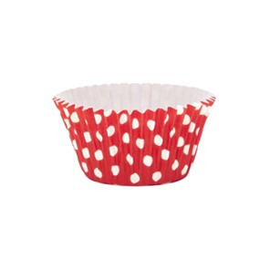 Papilotki papierowe silikonowane do muffinek Polka CZERWONE W BIAŁE KROPKI 90szt.