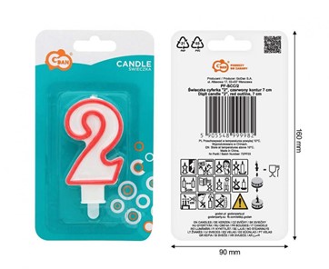 Świeczka cyferka 2 - czerwona