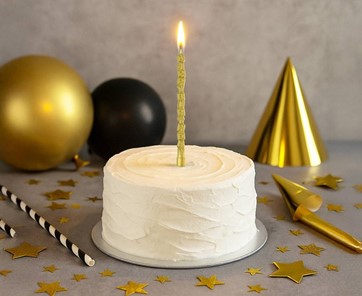 Świeczka złota napis HAPPY BIRTHDAY /1szt.