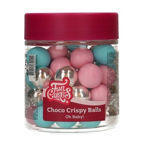 Choco Crispy Balls - Chrupiące kulki czekoladowe Różowe, Srebrne i Niebieskie / Oh Baby! 1,5cm /130g