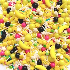 Posypka cukrowa konfetti mix żółty z bananami 100g