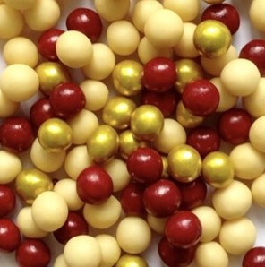 Perełki cukrowe ecru-bordowo-złote 100g