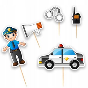 Topper - Karteczki na piku POLICJA 5szt.