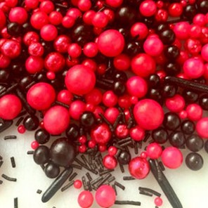 Posypka cukrowa konfetti mix czerwono-czarny 100g