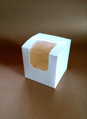 Pudełko z okienkiem BIAŁE 9,5x9,5xh9cm / 1szt