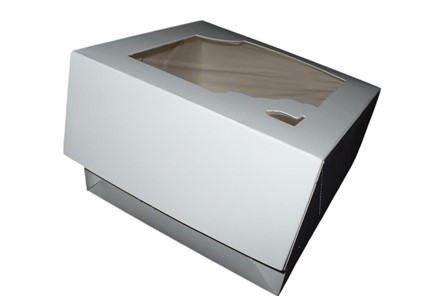 Pudełko z okienkiem na ciasto/tort BIAŁE 22x22xh11cm